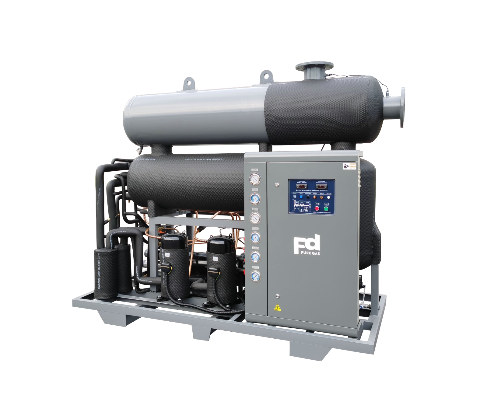 不锈钢双芯高温型冷冻式干燥机